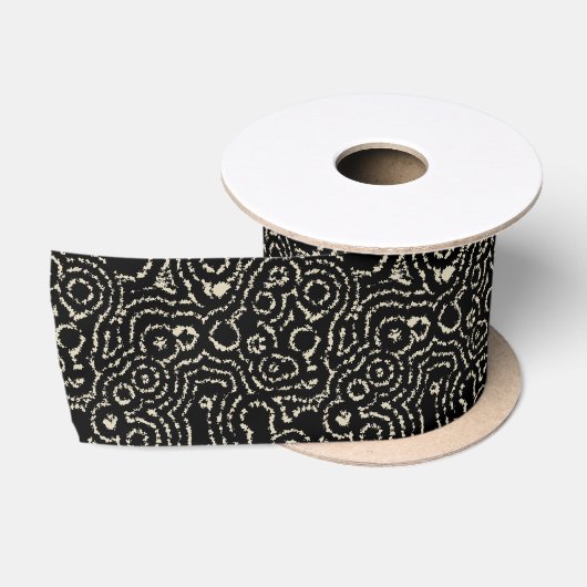 Zwart en Taupe Satijnen Lint (Spoel)