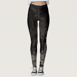 Zwart en taupe verweerde skyline Venetië Italië Leggings