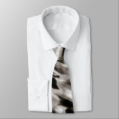 Zwart en Taupe Zijde Abstract Stropdas (Gebonden)