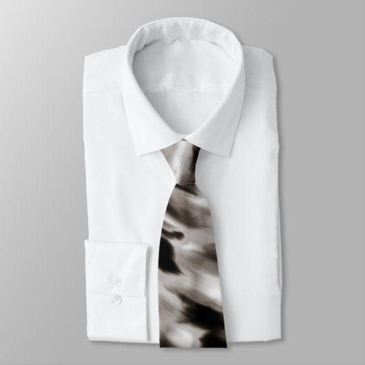 Zwart en Taupe Zijde Abstract Stropdas (Gebonden)