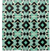 Zwart en Teal Art Deco douchegordijn (Voorkant)