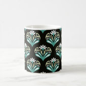 Zwart en Teal Art Deco Koffiemok (Center)
