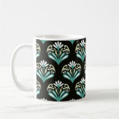 Zwart en Teal Art Deco Koffiemok (Links)
