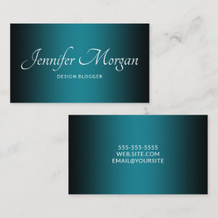 Zwart en Teal Elegante Ombre Visitekaartje