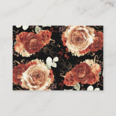 Zwart en Terracotta Bloemen Bruiloft Website Visitekaartje (Achterkant)