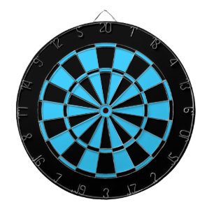 zwart en turkooizen blauw dartbord