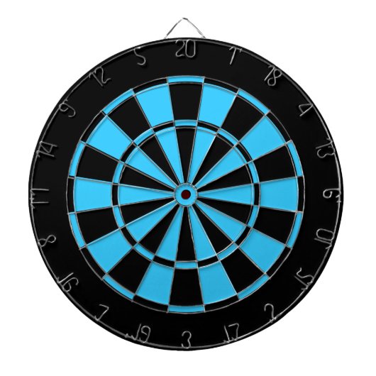 zwart en turkooizen blauw dartbord (Voorkant)