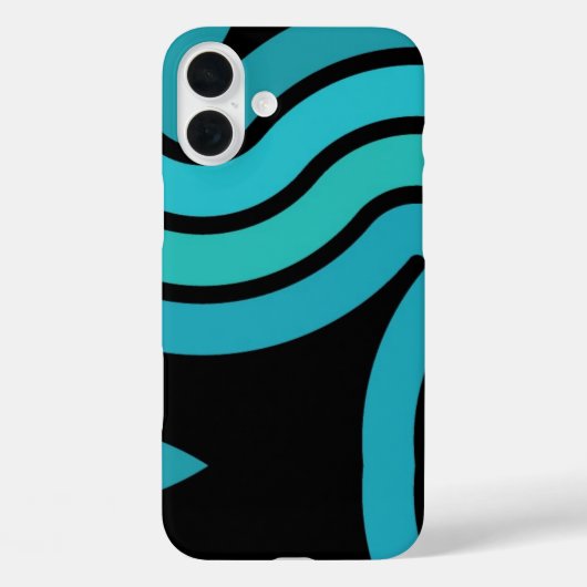 Zwart en turquois Case-Mate iPhone case (Achterkant)