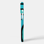 Zwart en turquois Case-Mate iPhone case (Achterkant / Links)