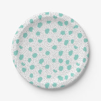 Zwart en Turquoise Brush Stippen Abstract Patroon