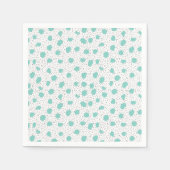 Zwart en Turquoise Brush Stippen Abstract Patroon Servet (Voorkant)