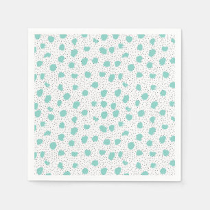 Zwart en Turquoise Brush Stippen Abstract Patroon Servet
