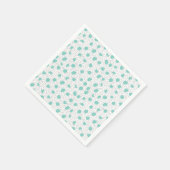 Zwart en Turquoise Brush Stippen Abstract Patroon Servet (Hoek)