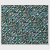 Zwart en Turquoise Cheetah Print Cadeaupapier (Vlak)