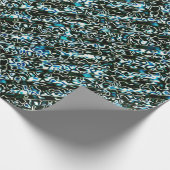 Zwart en Turquoise Cheetah Print Cadeaupapier (Hoek)