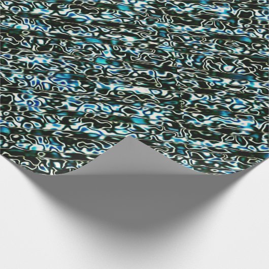 Zwart en Turquoise Cheetah Print Cadeaupapier (Hoek)