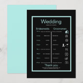 Zwart en turquoise gastenboek  kaart (Voorkant / Achterkant)