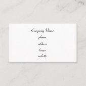 Zwart en Turquoise Giraffe Visitekaartje (Achterkant)