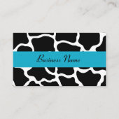 Zwart en Turquoise Giraffe Visitekaartje (Voorkant)