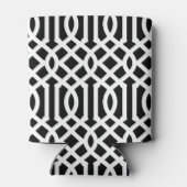 Zwart en Turquoise Trellis Monogram Blikjeskoeler (Achterkant)