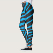 Zwart en Turquoise Zebra Print Leggings (Links)