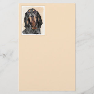 Zwart en twitschilderij - Oorspronkelijke hondenku Briefpapier