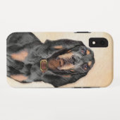 Zwart en twitschilderij - Oorspronkelijke hondenku Case-Mate iPhone Case (Achterkant (horizontaal))