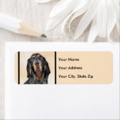 Zwart en twitschilderij - Oorspronkelijke hondenku Etiket (Insitu)