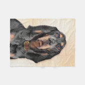 Zwart en twitschilderij - Oorspronkelijke hondenku Fleece Deken (Voorkant (Horizontaal))