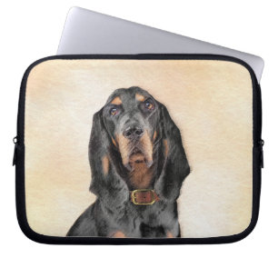 Zwart en twitschilderij - Oorspronkelijke hondenku Laptop Sleeve
