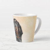 Zwart en twitschilderij - Oorspronkelijke hondenku Latte Mok (Rechterhoek)