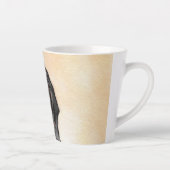 Zwart en twitschilderij - Oorspronkelijke hondenku Latte Mok (Rechts)