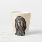 Zwart en twitschilderij - Oorspronkelijke hondenku Latte Mok (Voorkant)