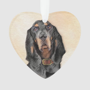 Zwart en twitschilderij - Oorspronkelijke hondenku Ornament
