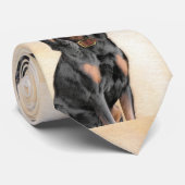 Zwart en twitschilderij - Oorspronkelijke hondenku Stropdas (Opgerold)