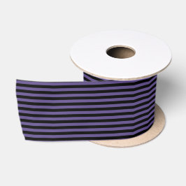 Zwart en Ultra Violet Paarse Streep Satijnen Lint