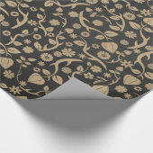 Zwart en ventilatorpatroon cadeaupapier (Hoek)