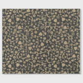 Zwart en ventilatorpatroon cadeaupapier (Vlak)