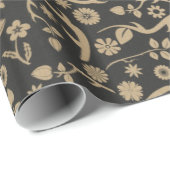 Zwart en ventilatorpatroon cadeaupapier (Rol Hoek)