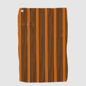 Zwart en verbrand oranje vijf strips golfhanddoek (Voorkant)