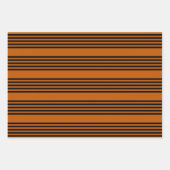 Zwart en verbrand oranje vijf strips inpakpapier vel (Voorkant)
