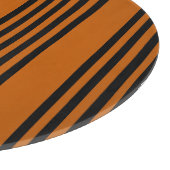 Zwart en verbrand oranje vijf strips snijplank (Hoek)