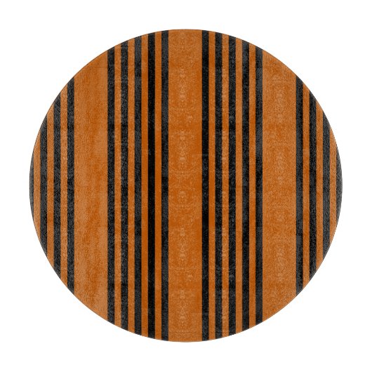 Zwart en verbrand oranje vijf strips snijplank (Voorkant)