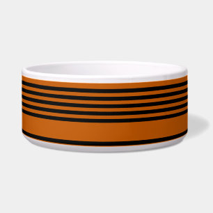 Zwart en verbrand oranje vijf strips voerbakje
