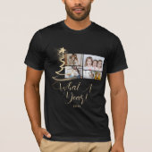 Zwart en verloopgoud glitter-structuur 5 Foto's T-shirt (Voorkant)