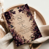 zwart en violet bloemenhuwelijk kaart