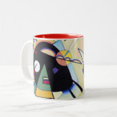  zwart en violet - Kandinsky Abstracte kunst Tweekleurige Koffiemok (Voorkant links)