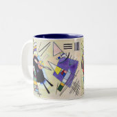 zwart en violet - Kandinsky Abstracte kunst Tweekleurige Koffiemok (Voorkant links)