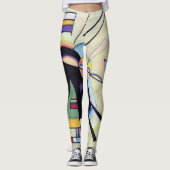 Zwart en Violet - Kandinsky Leggings (Voorkant)
