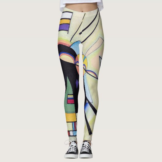 Zwart en Violet - Kandinsky Leggings (Voorkant)